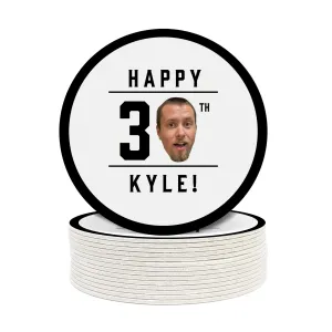 Add Your Photo | Face Cutout Birthday Coasters
