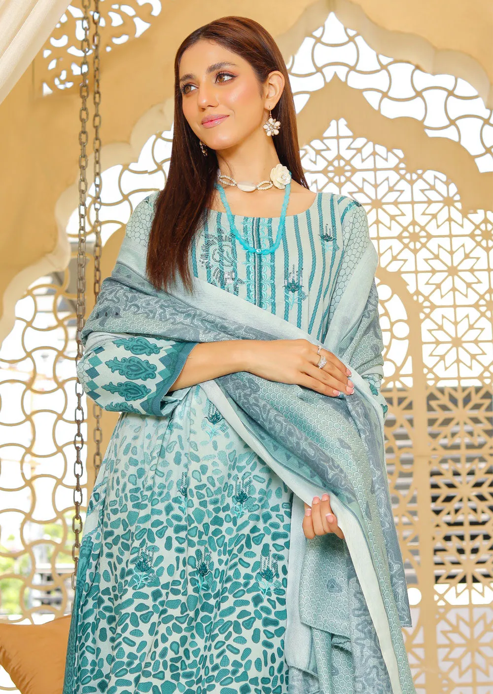 AMT43001-A Readymade Winter Dhanak Frock Style Suit