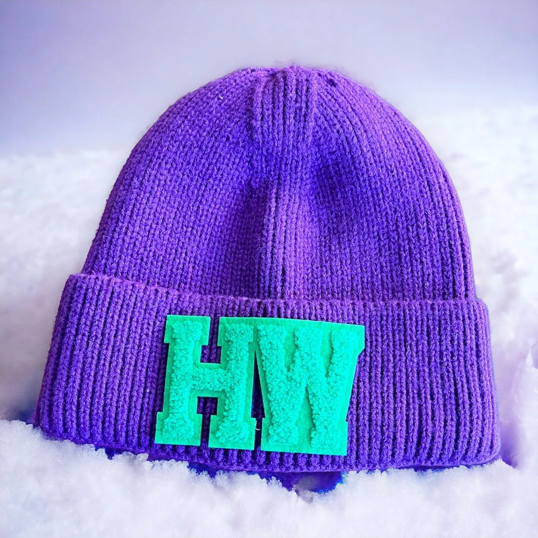 Beanie with Chenille "HW"