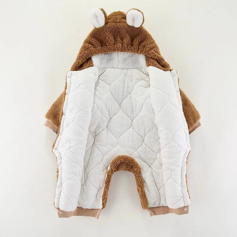 Bear Claw Winter Plush Padded Romper