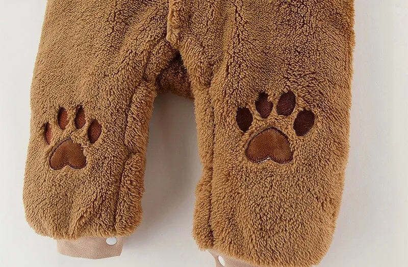 Bear Claw Winter Plush Padded Romper