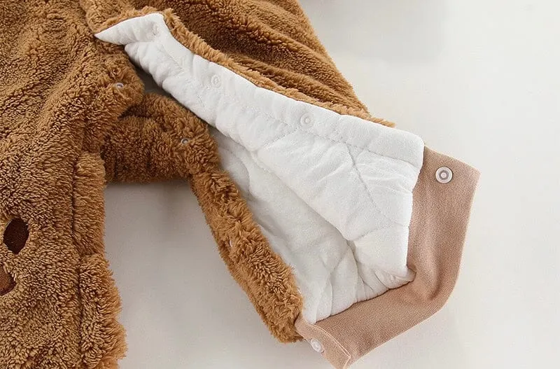 Bear Claw Winter Plush Padded Romper