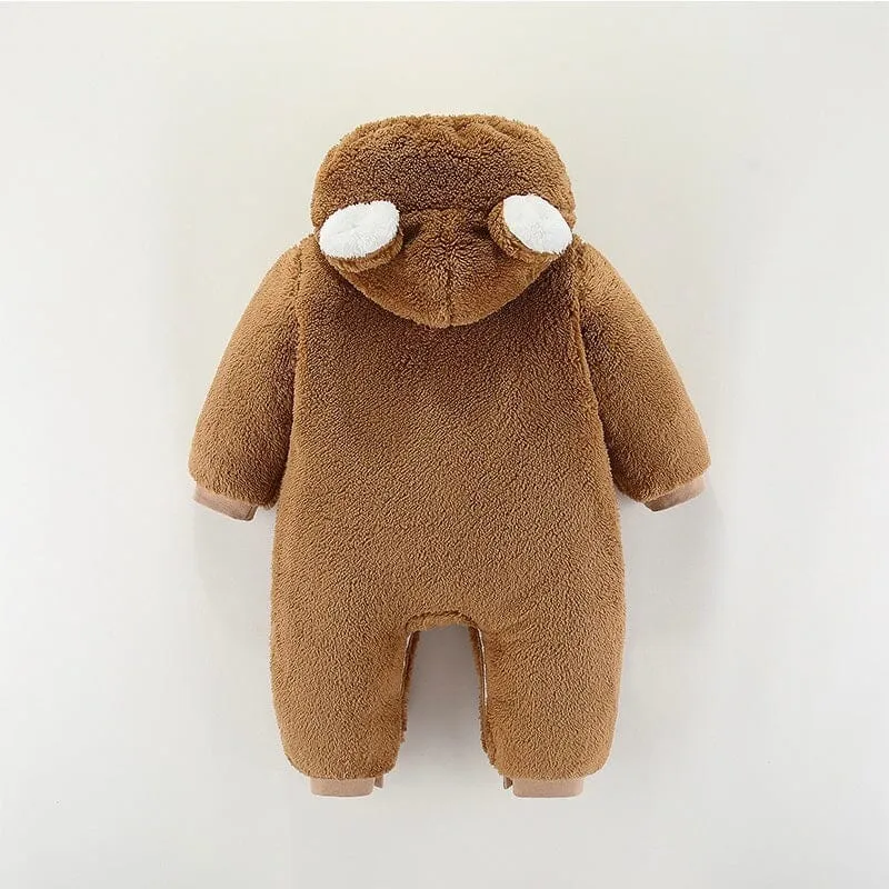 Bear Claw Winter Plush Padded Romper