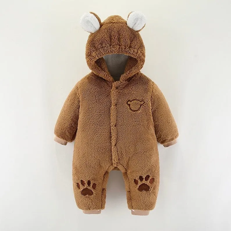 Bear Claw Winter Plush Padded Romper
