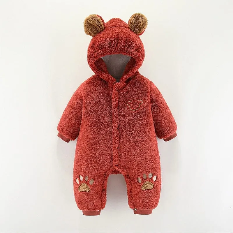 Bear Claw Winter Plush Padded Romper