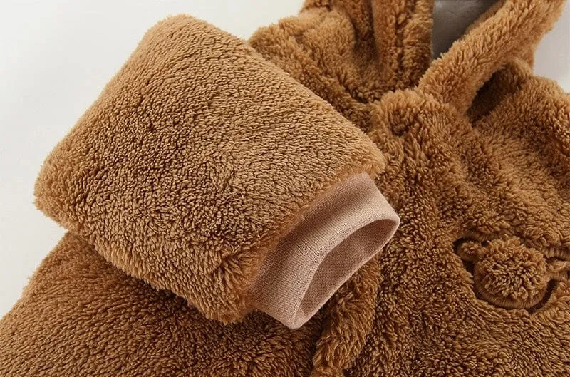 Bear Claw Winter Plush Padded Romper