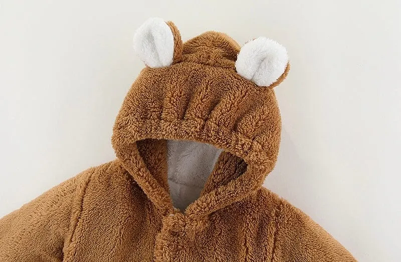 Bear Claw Winter Plush Padded Romper