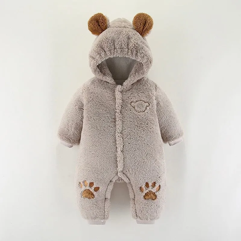 Bear Claw Winter Plush Padded Romper