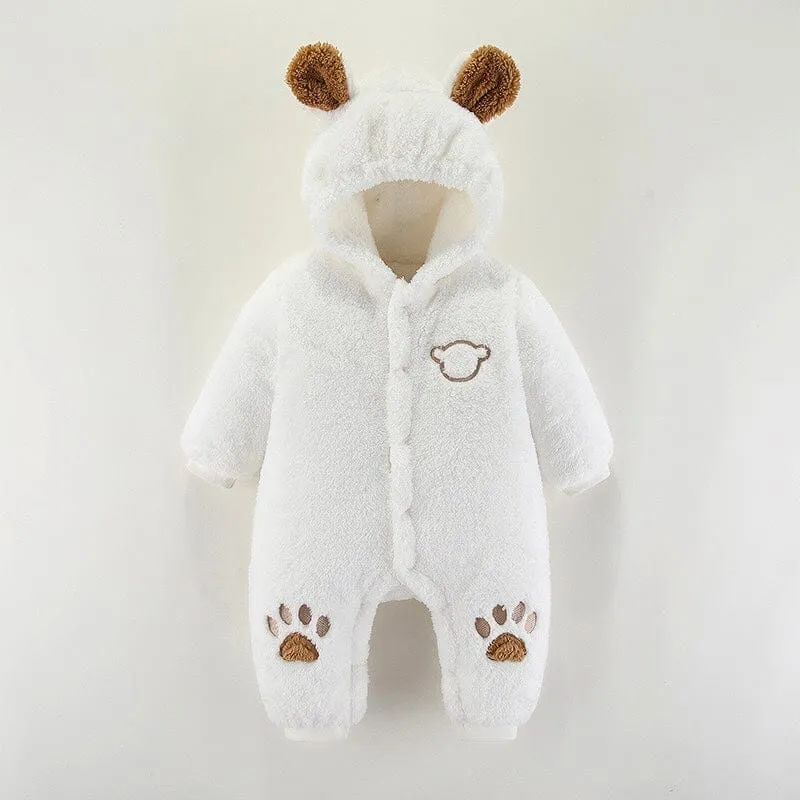 Bear Claw Winter Plush Padded Romper