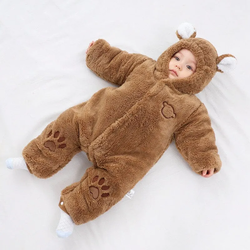 Bear Claw Winter Plush Padded Romper