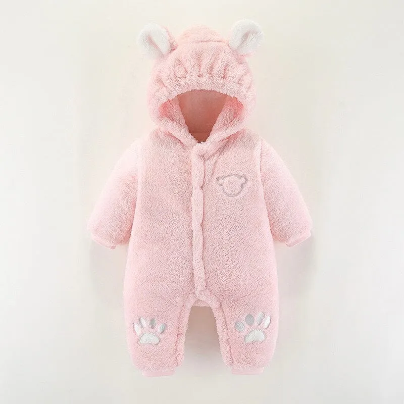Bear Claw Winter Plush Padded Romper