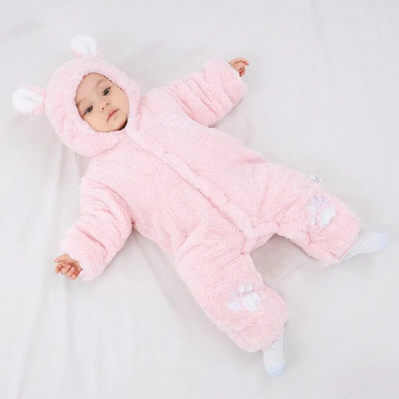 Bear Claw Winter Plush Padded Romper