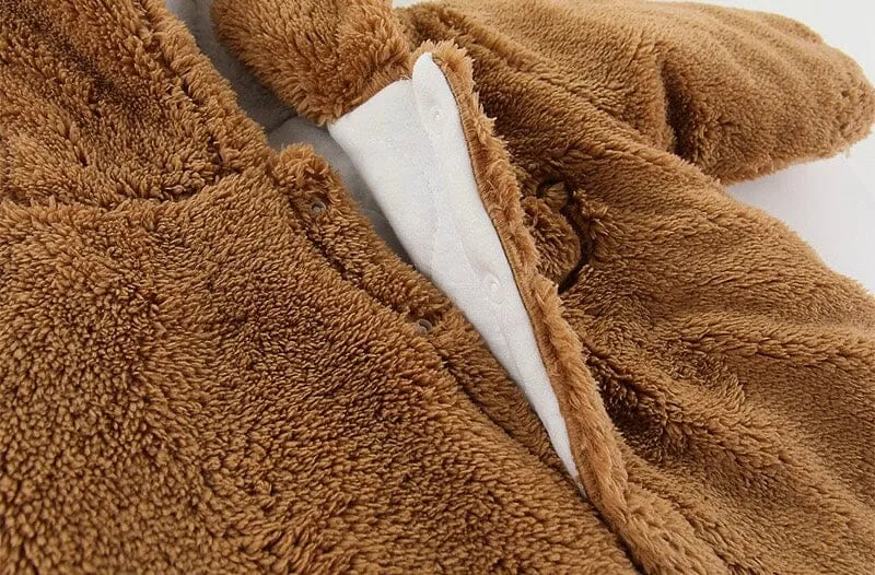Bear Claw Winter Plush Padded Romper