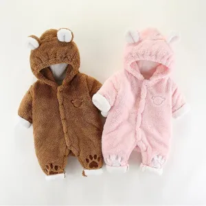 Bear Claw Winter Plush Padded Romper