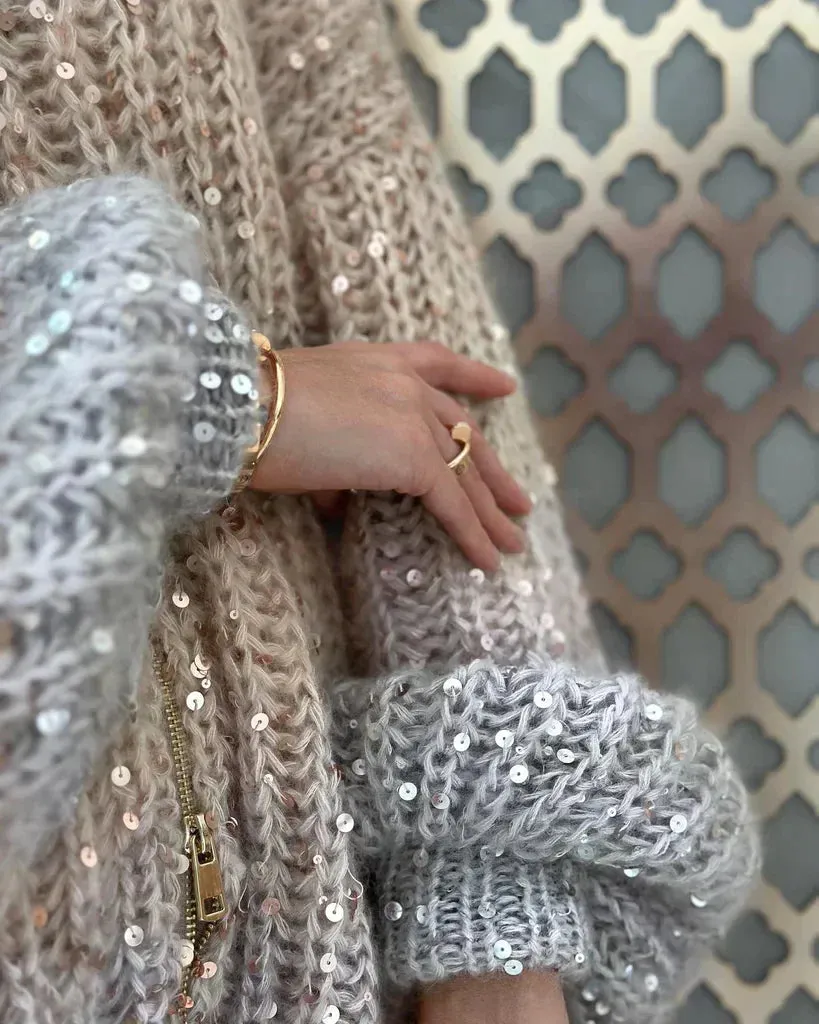CASSIDY - GLITTERING CARDIGAN SWEATER