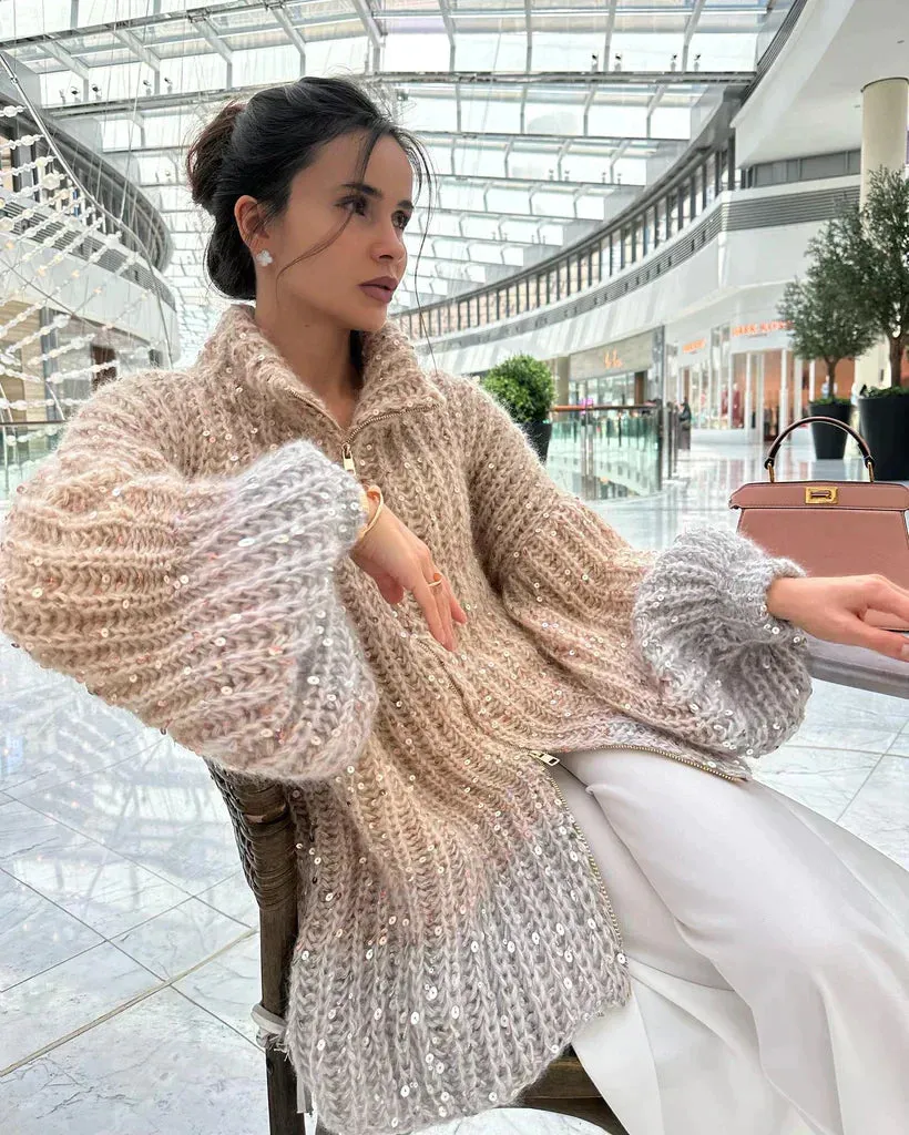CASSIDY - GLITTERING CARDIGAN SWEATER