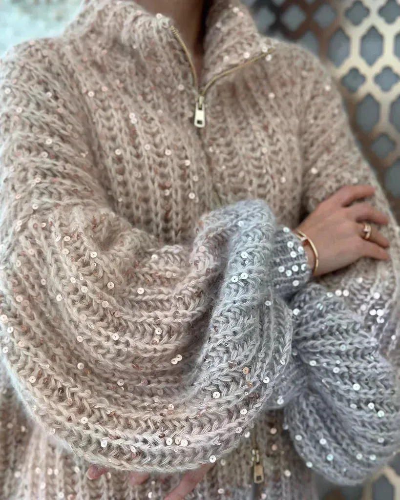 CASSIDY - GLITTERING CARDIGAN SWEATER