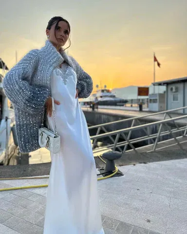 CASSIDY - GLITTERING CARDIGAN SWEATER