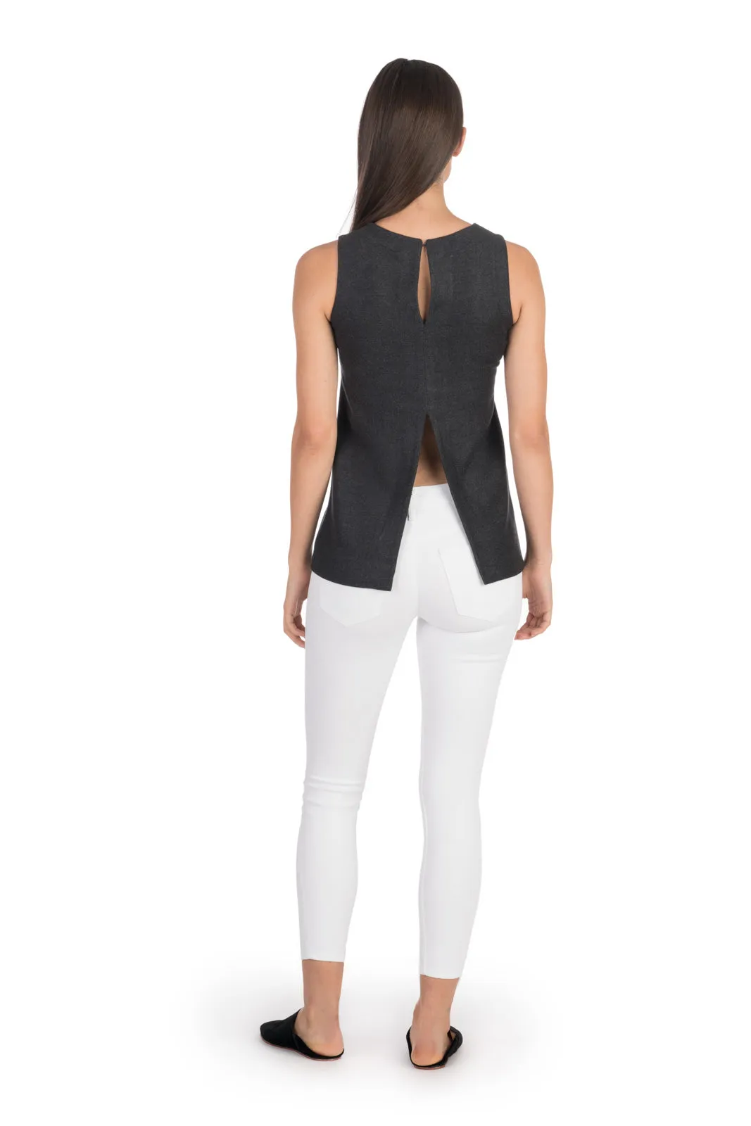 Charcoal Moroccan Cashmere Tunic Top