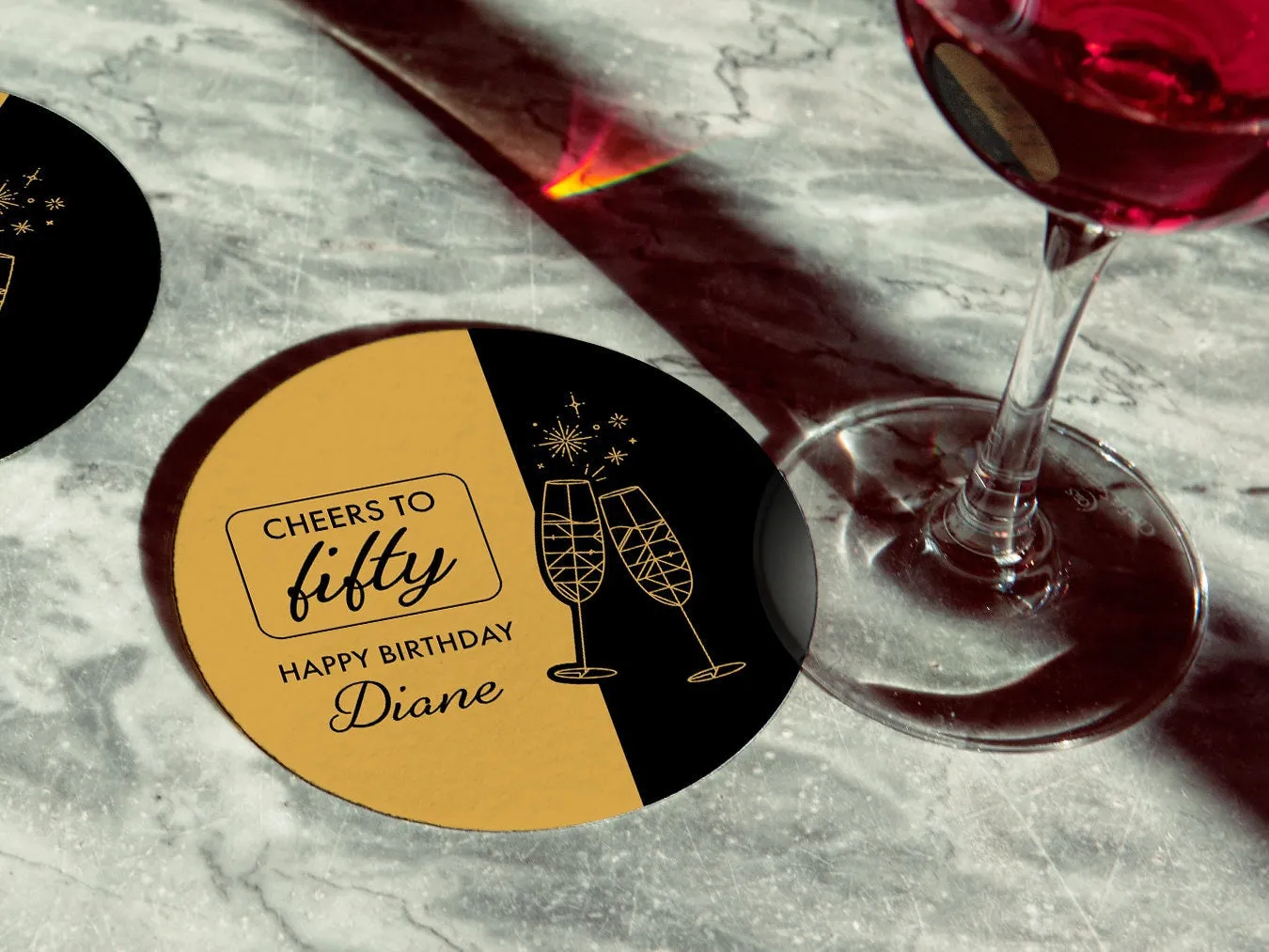 Cheers to Fifty Birthday Coasters