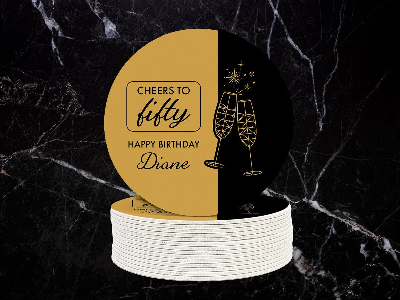 Cheers to Fifty Birthday Coasters