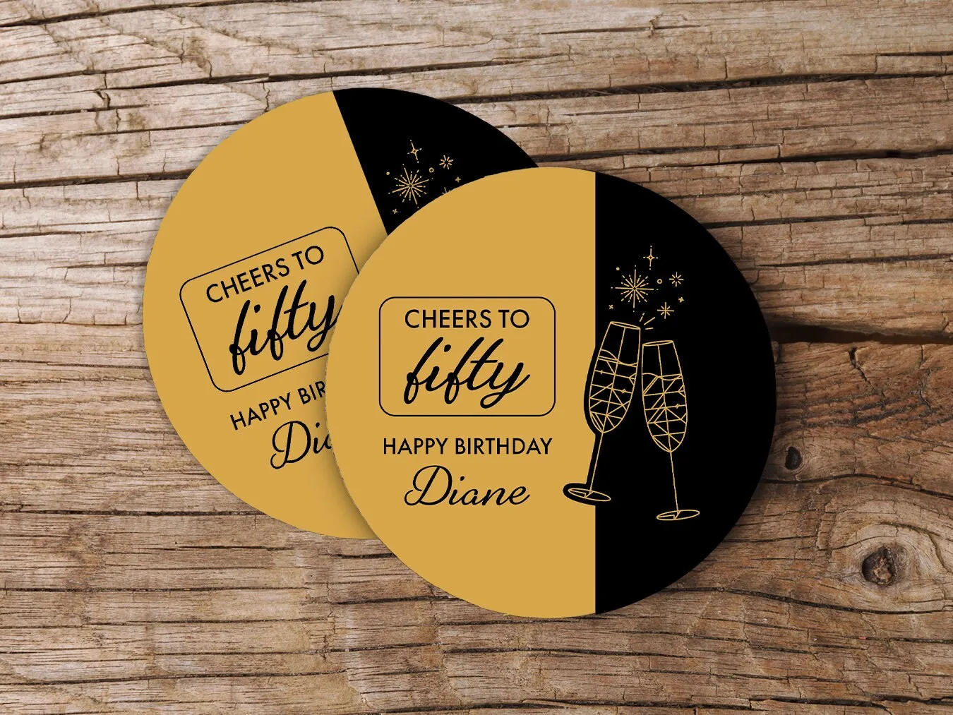 Cheers to Fifty Birthday Coasters