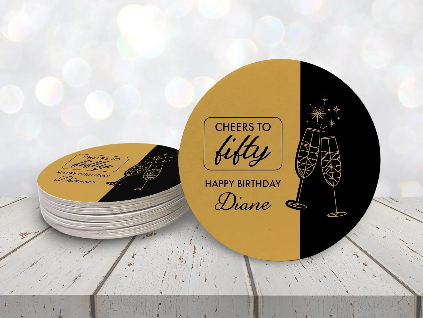 Cheers to Fifty Birthday Coasters