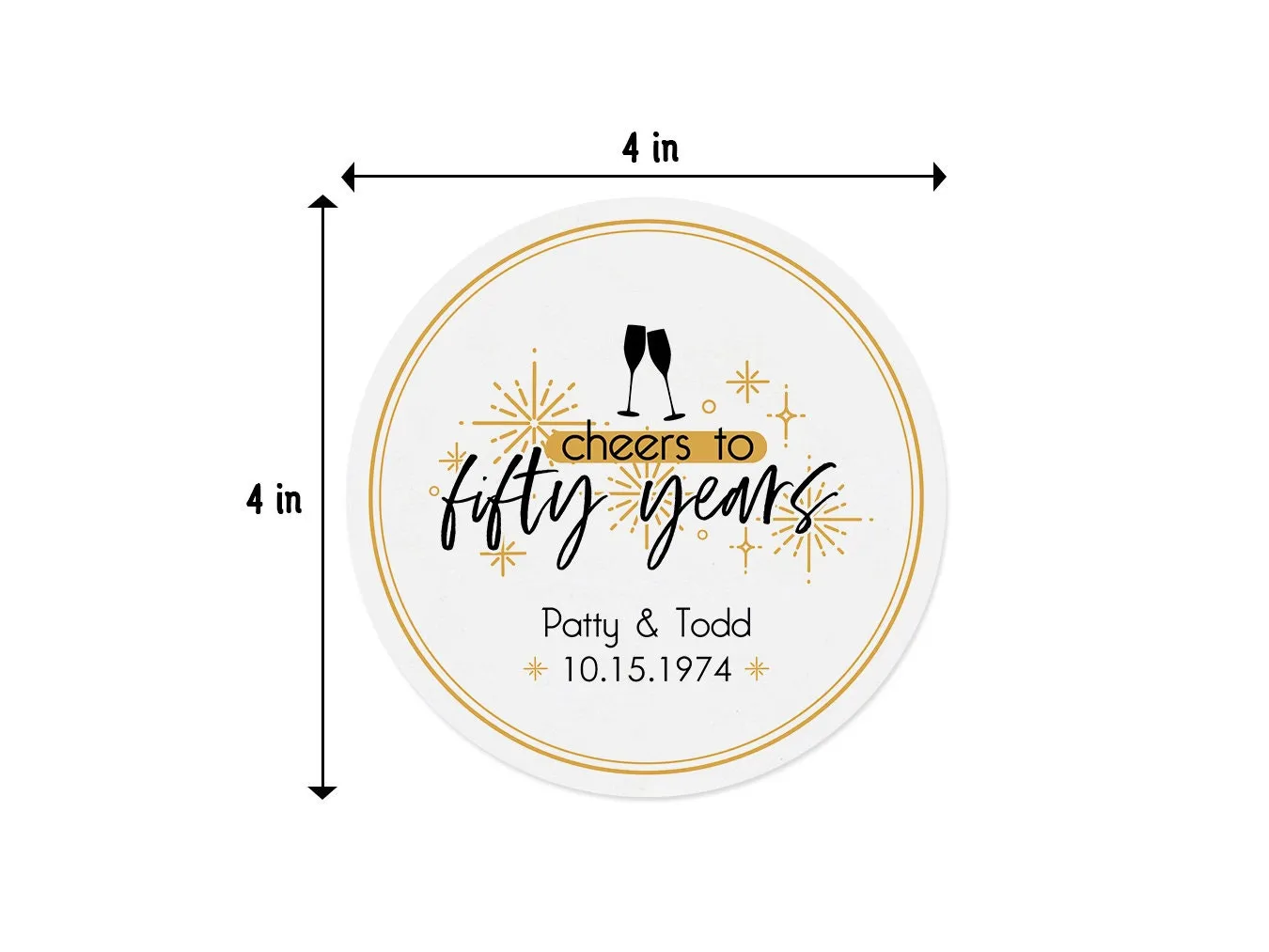 Cheers to Fifty Years Wedding Anniversary Coasters