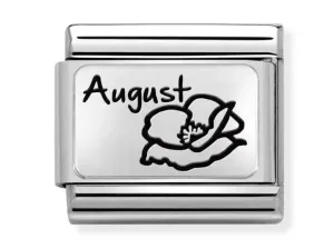 Classic Silver August Poppy Flower Charm