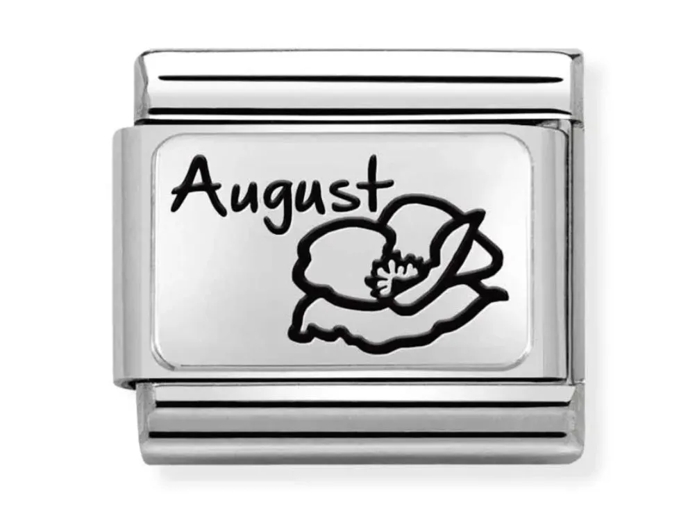 Classic Silver August Poppy Flower Charm