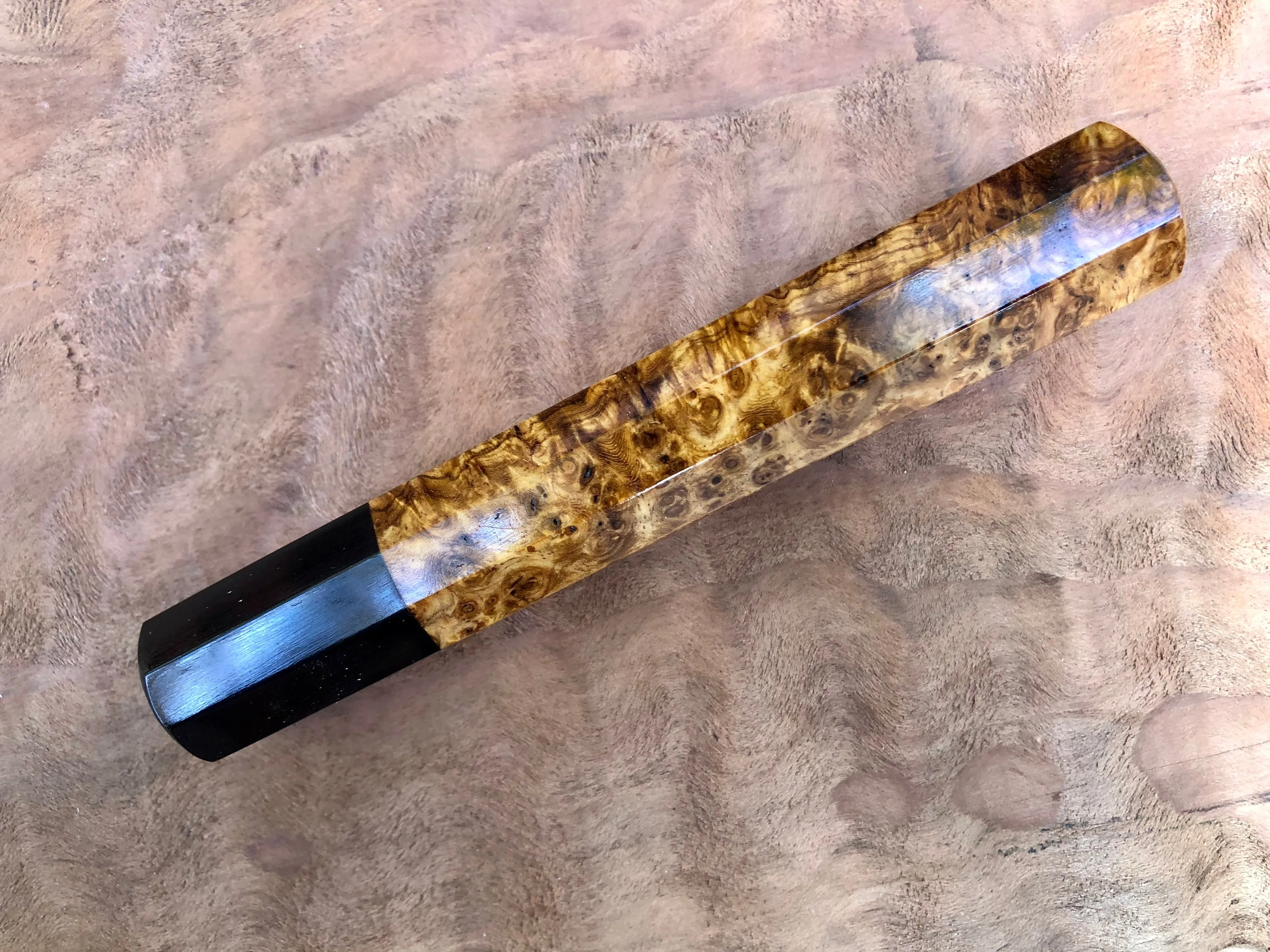 Custom Japanese Knife handle (wa handle) - Amboyna burl