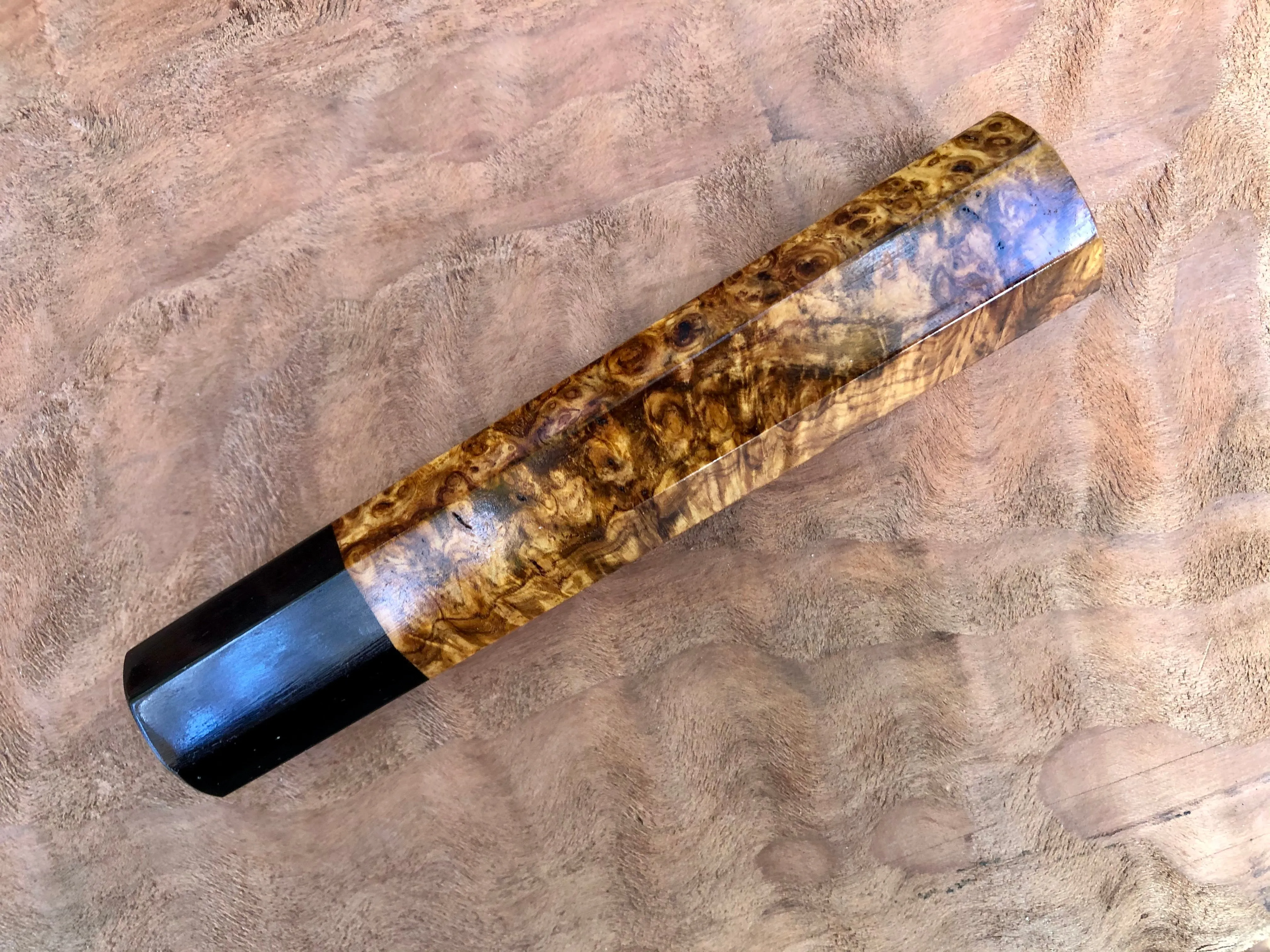 Custom Japanese Knife handle (wa handle) - Amboyna burl