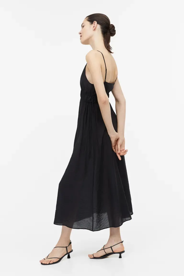 Dress with drawstring H&M, black