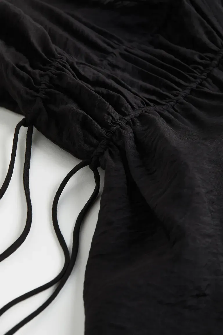 Dress with drawstring H&M, black