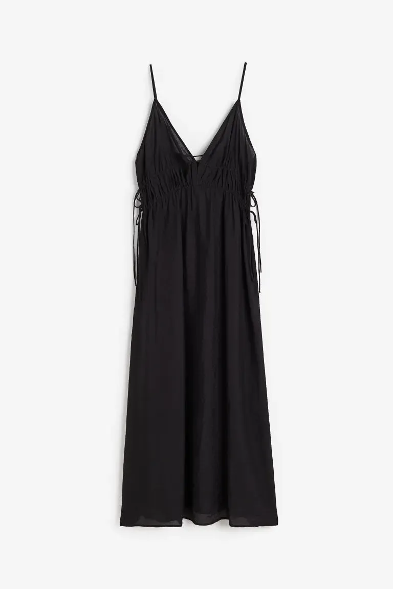 Dress with drawstring H&M, black