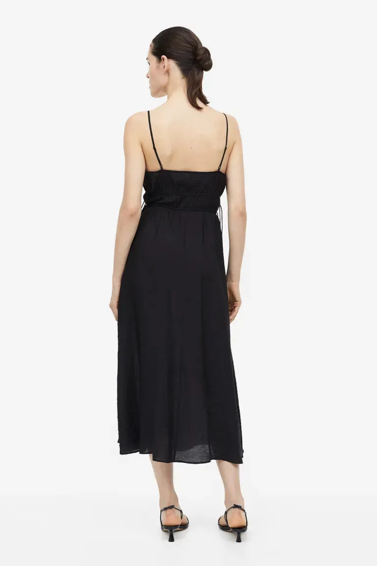 Dress with drawstring H&M, black