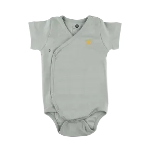 Dulaar Organic Ribbed Cotton Onesie - Natural Sage
