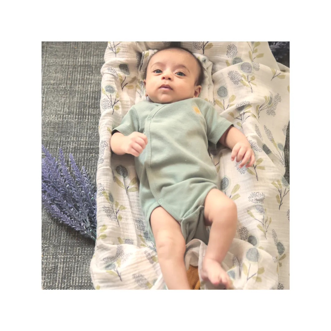 Dulaar Organic Ribbed Cotton Onesie - Sunny Mustard