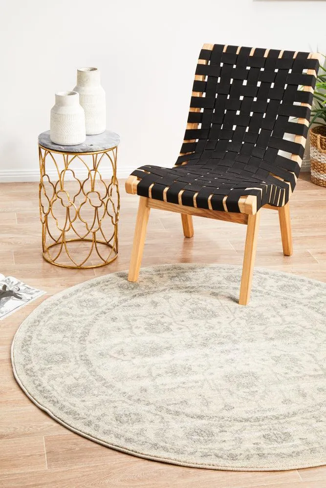 Esme Winter White Transitional Round Rug