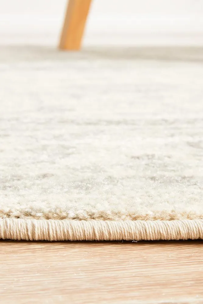 Esme Winter White Transitional Round Rug