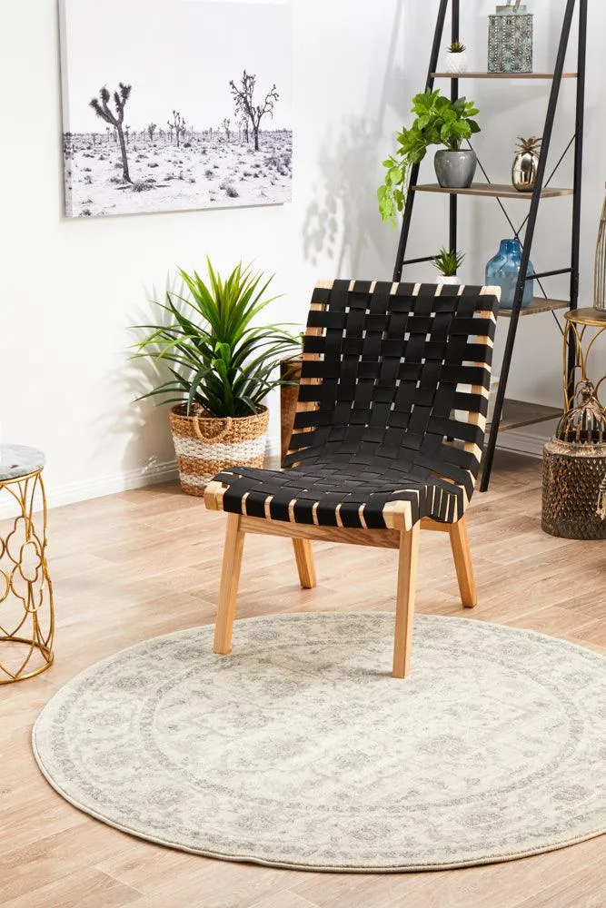 Esme Winter White Transitional Round Rug