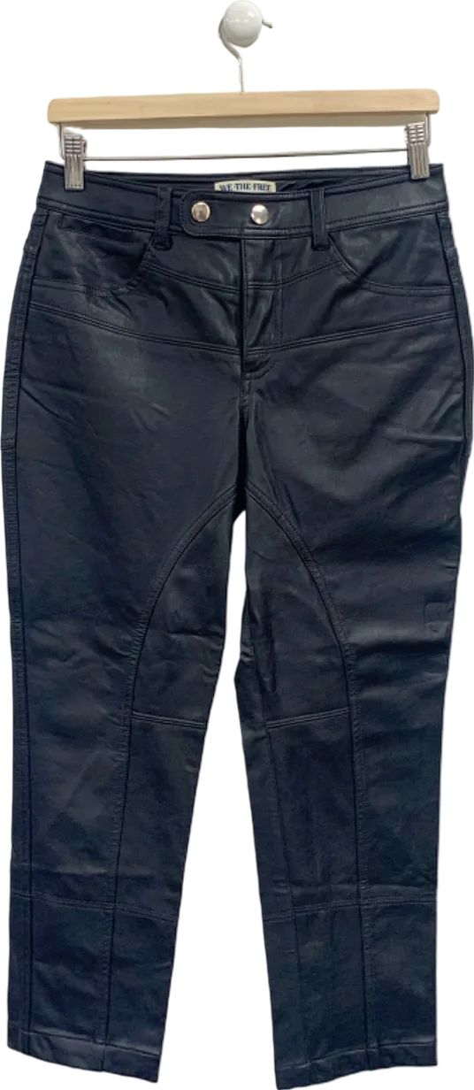 Free People We The Free Black Coated Denim Jeans UK S/M