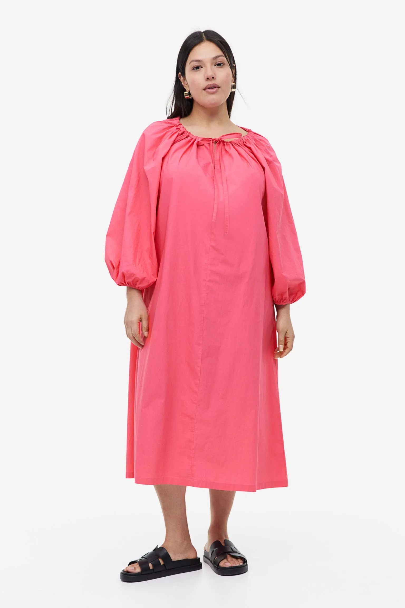 H&M Drawstring-detail dress, pink