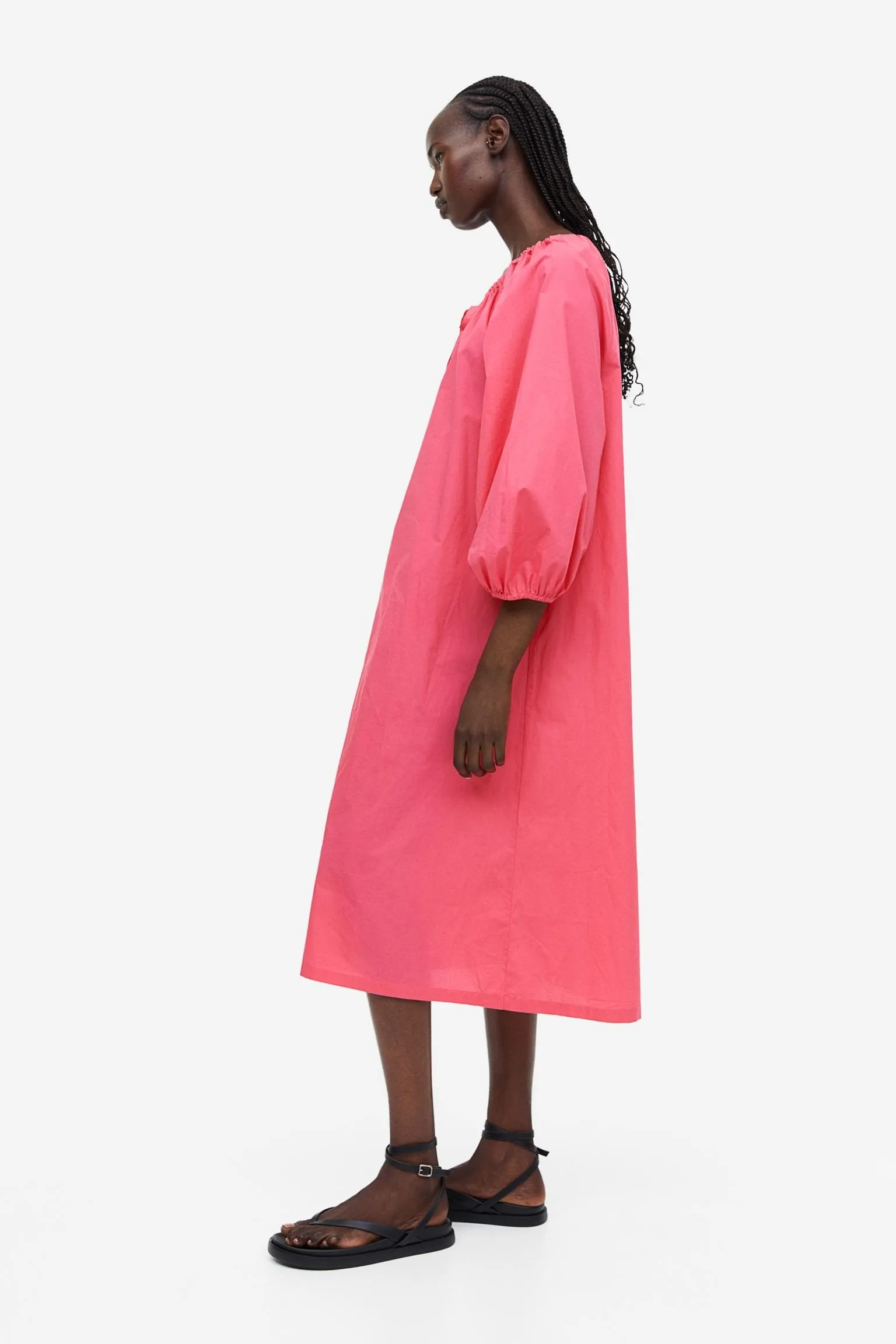 H&M Drawstring-detail dress, pink