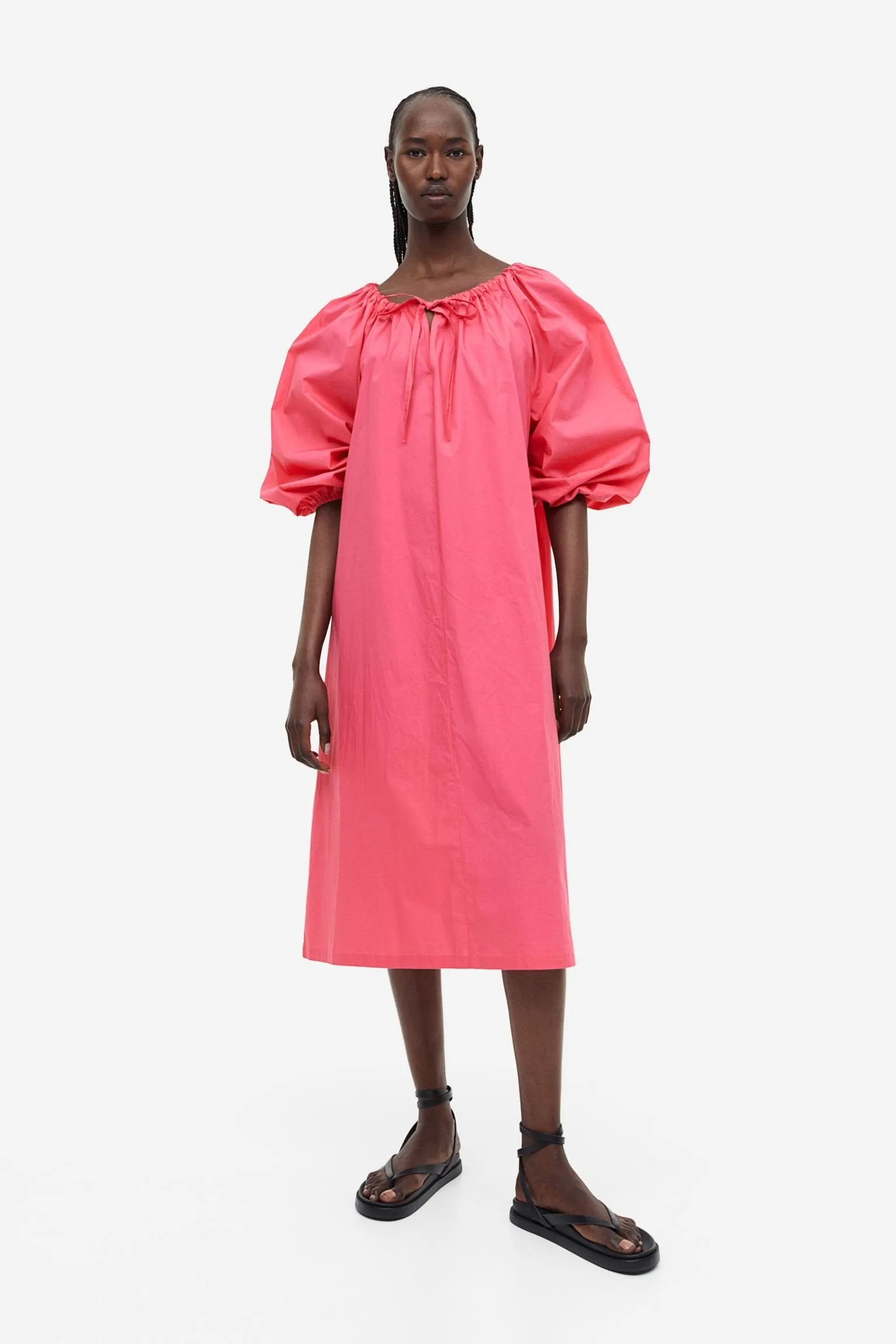 H&M Drawstring-detail dress, pink