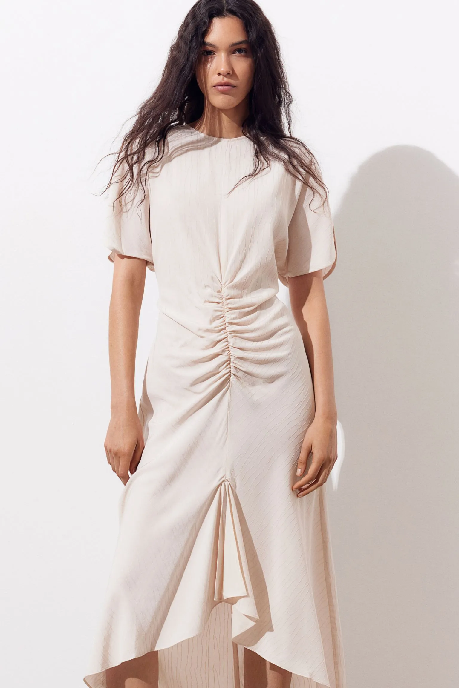 H&M Slit-sleeved dress, cream