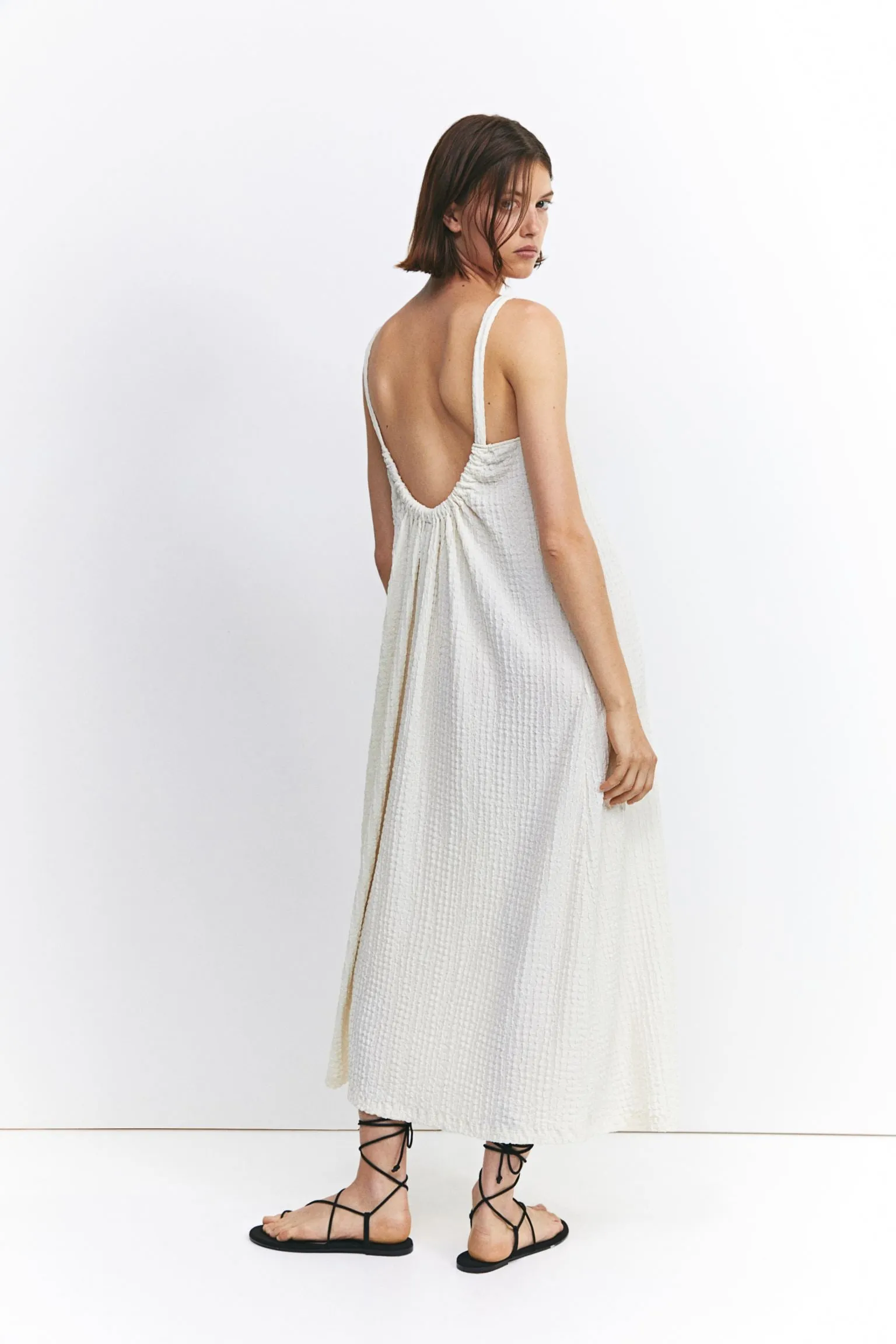 H&M Textured Jersey dress, cream