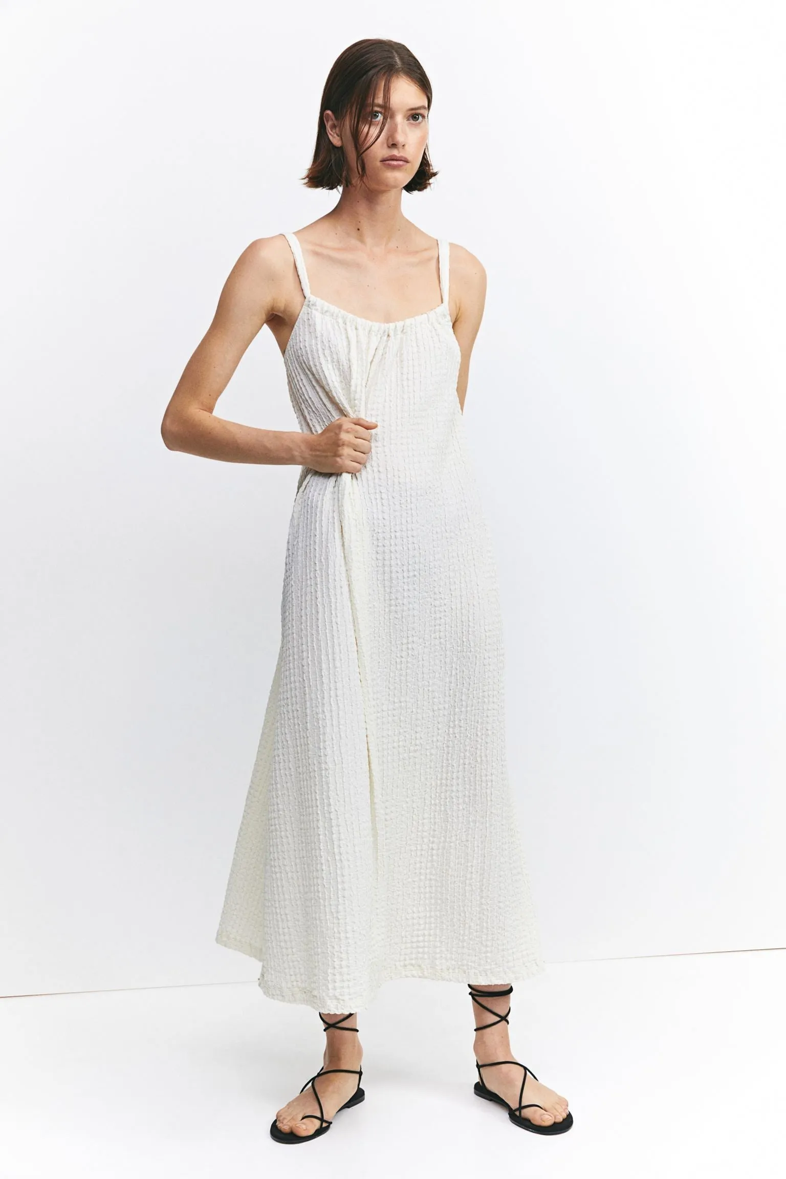 H&M Textured Jersey dress, cream