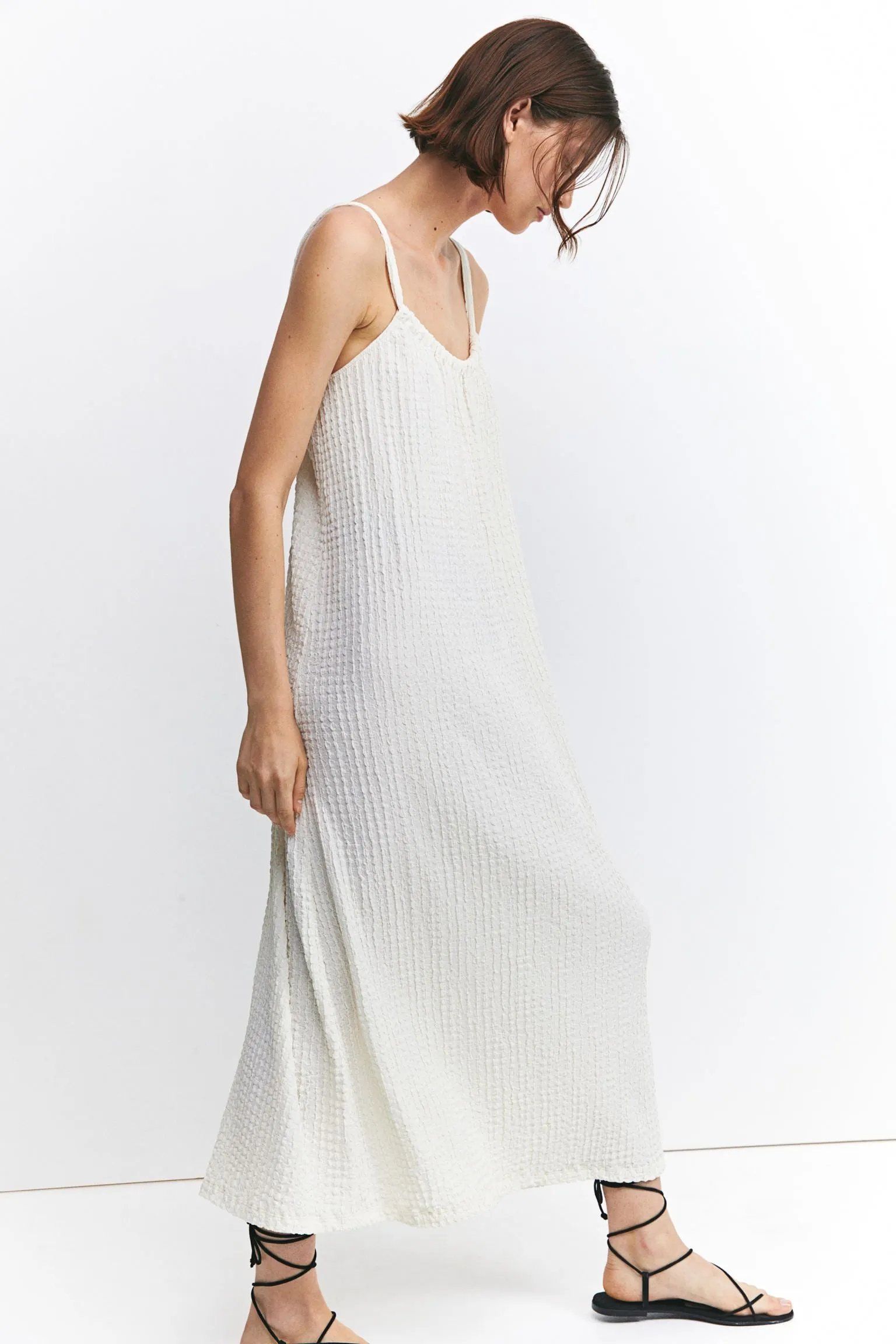 H&M Textured Jersey dress, cream