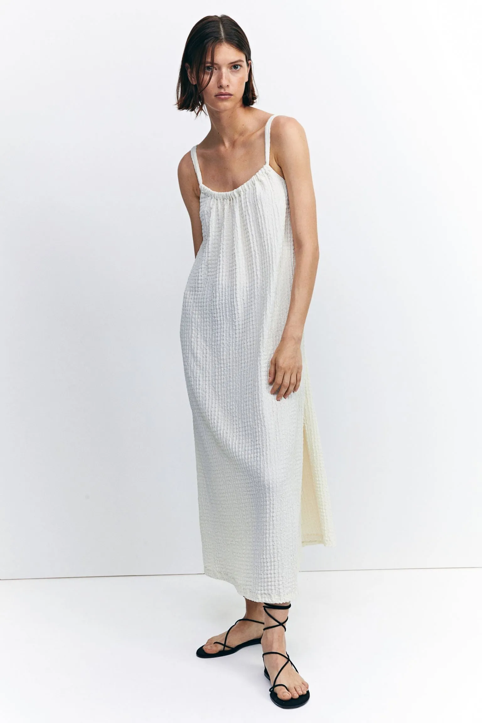H&M Textured Jersey dress, cream